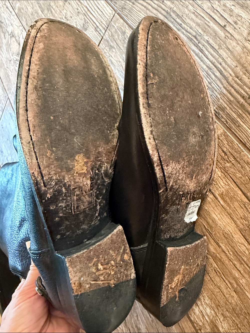 Frye Melissa Tall Leather Boots Black Back Zip 6.5 - Picture 6 of 7